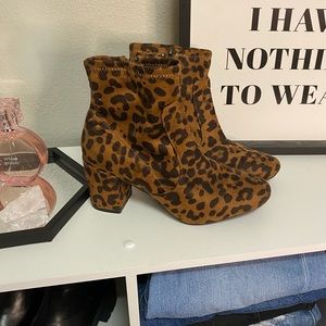 Leopard Print Booties – Size 8